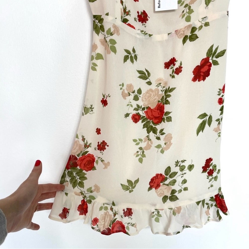 Reformation — Brand New — Ruffle Edge, Floral Dress - Picture 5 of 6